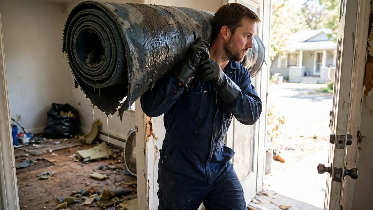 Water damage restoration in Cherry Hill, NJ - moisture meter inspection of a water-damaged wall