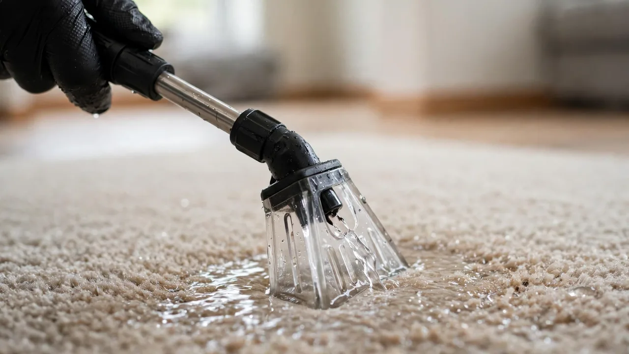 Water damage restoration in Cypress, TX - emergency water extraction in progress