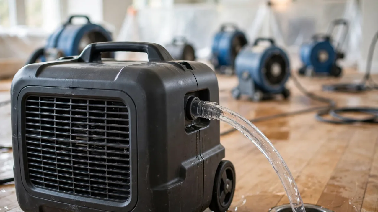 Water damage restoration in Evanston, IL - emergency water extraction in progress
