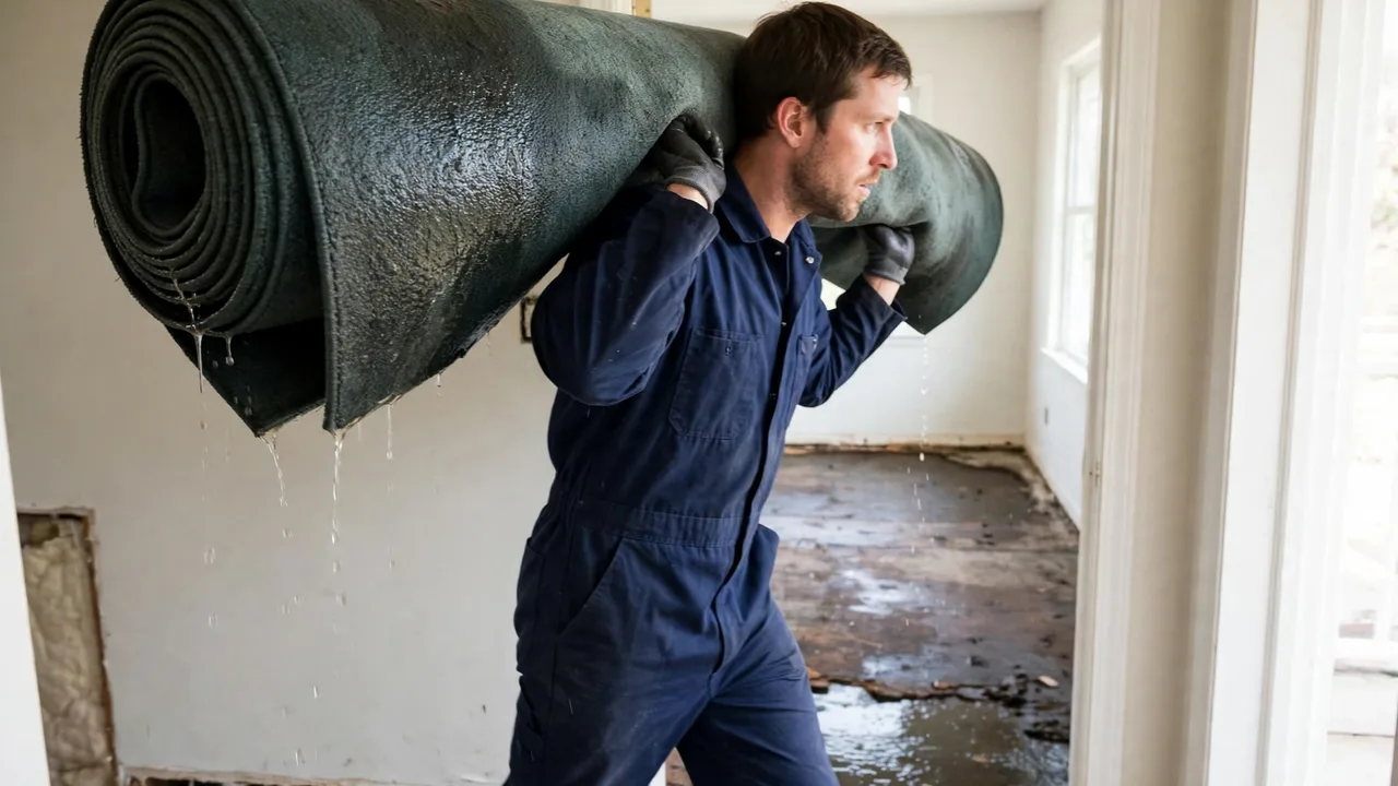 Water damage restoration in Farragut, TN - moisture meter inspection of a water-damaged wall