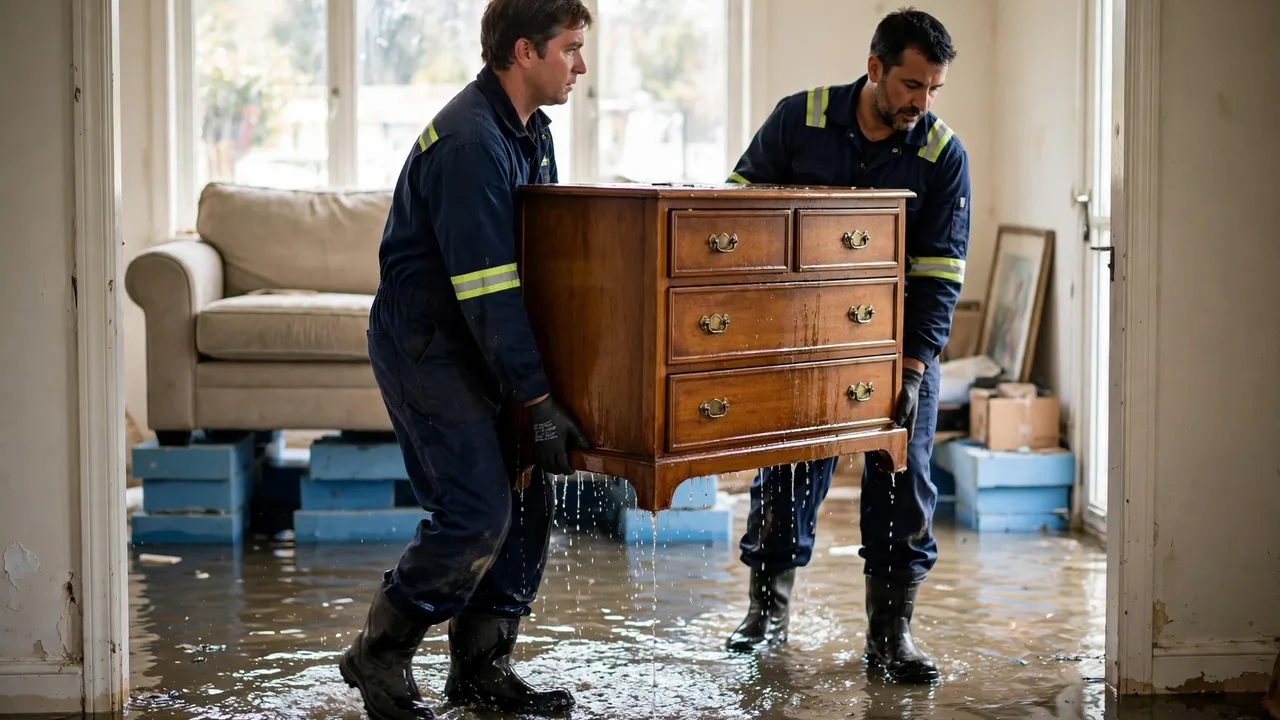 Water damage restoration in Gonzales, LA - structural drying equipment set up in a home