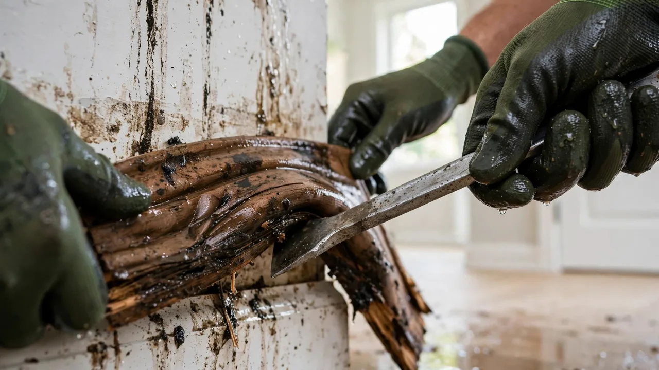 Water damage restoration in Hialeah, FL - structural drying equipment set up in a home