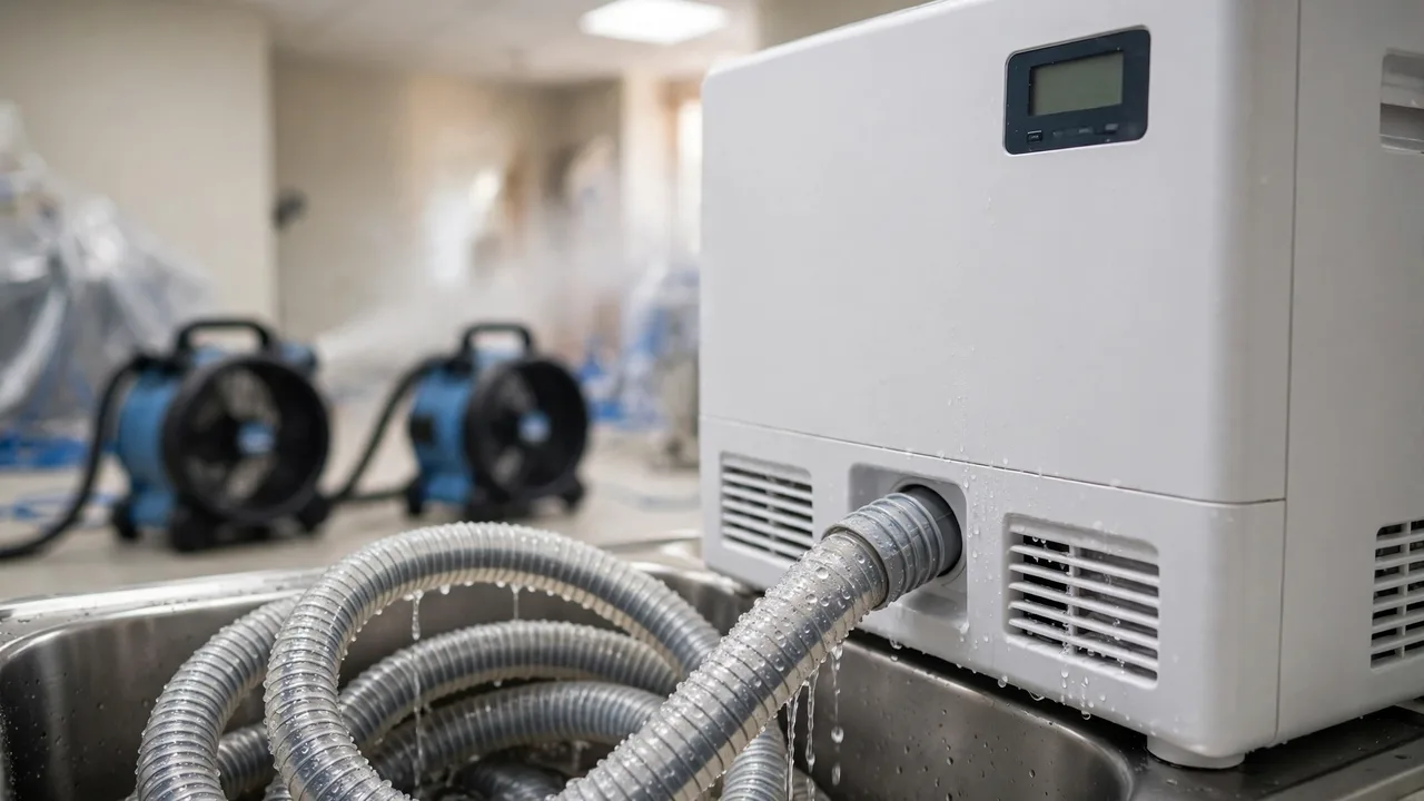 Water damage restoration in Houma, LA - emergency water extraction in progress
