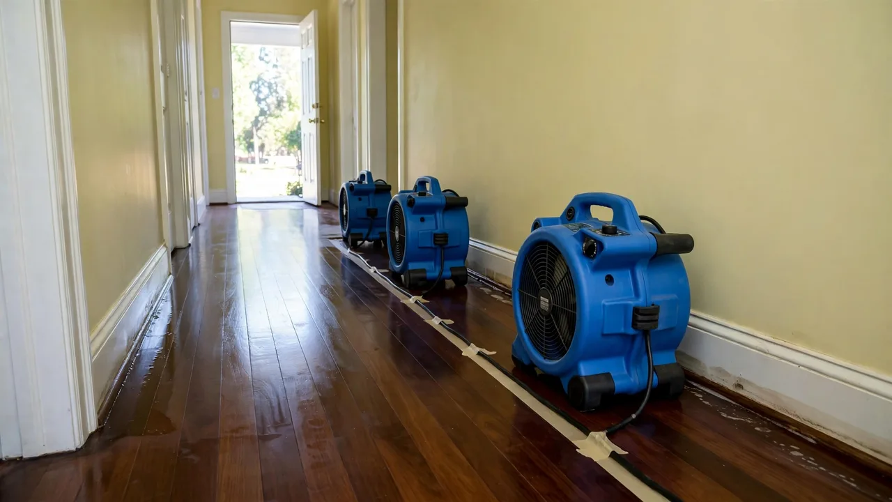 Water damage restoration in Leesburg, VA - emergency water extraction in progress