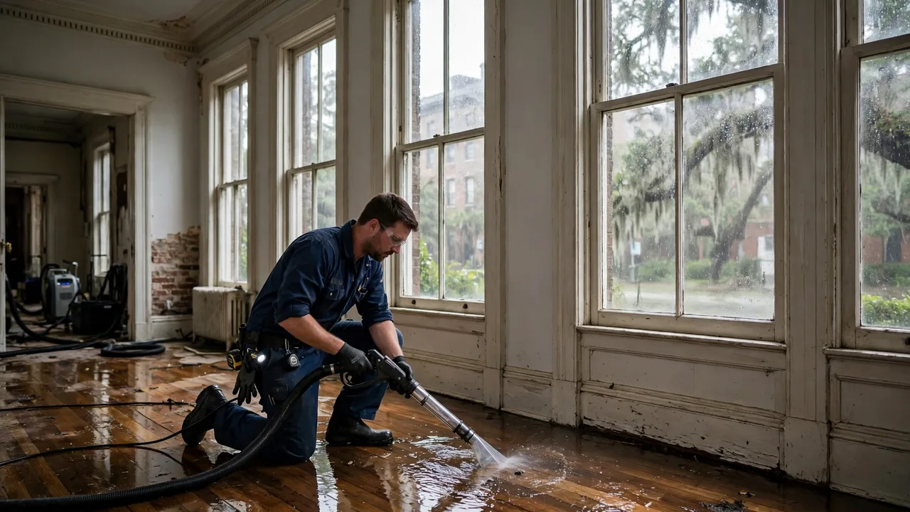 Water damage restoration in Savannah, GA