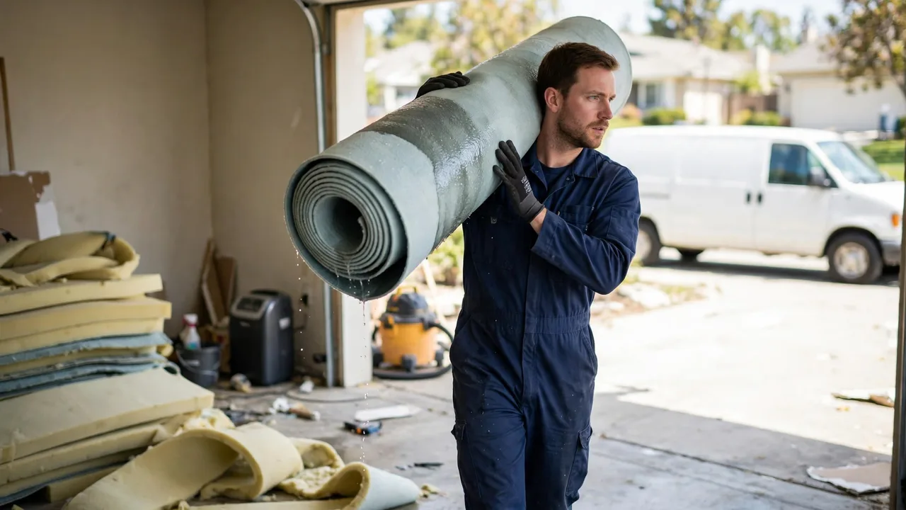 Water damage restoration in Westerville, OH - structural drying equipment set up in a home